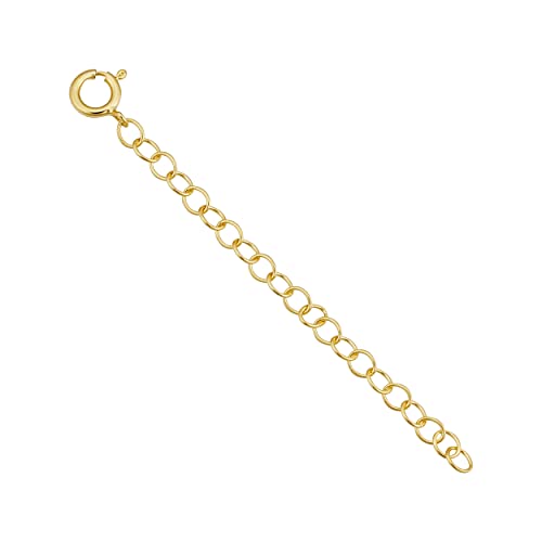10k Yellow Gold Link Chain Extender for Necklace Anklet Bracelet (2.6 mm, 2 inch)
