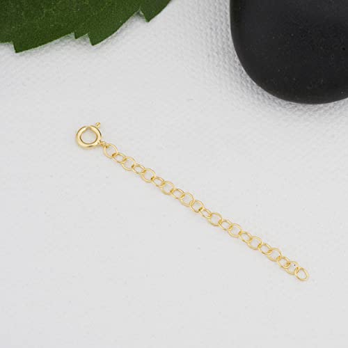 10k Yellow Gold Link Chain Extender for Necklace Anklet Bracelet (2.6 mm, 2 inch) - Image 3