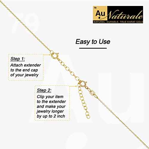 10k Yellow Gold Link Chain Extender for Necklace Anklet Bracelet (2.6 mm, 2 inch) - Image 5