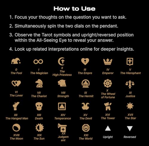 Tarot Vision Pendant - All-Seeing Eye Necklace, Tarot Card Symbol Pendant, Mystic Divination Jewelry, Spiritual Guidance, Fate Insights, Smooth Rotation (Brass & Copper & White Bronze) - Image 7