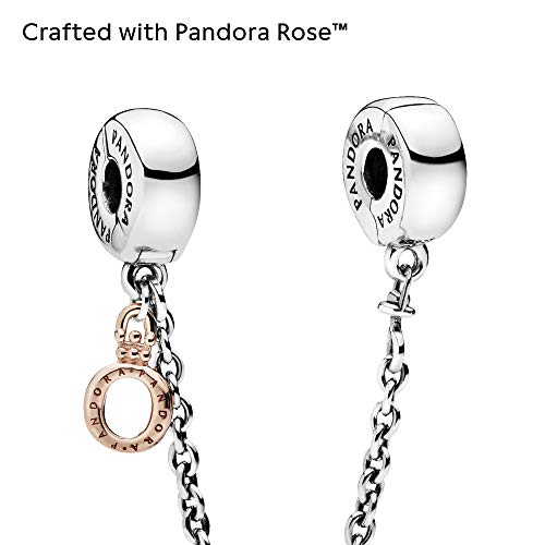 Dangling Crown O Safety Chain Charm - Compatible with Moments - Gift for Her - Made with Pandora Rose & Sterling Silver - with Gift Box - Image 4