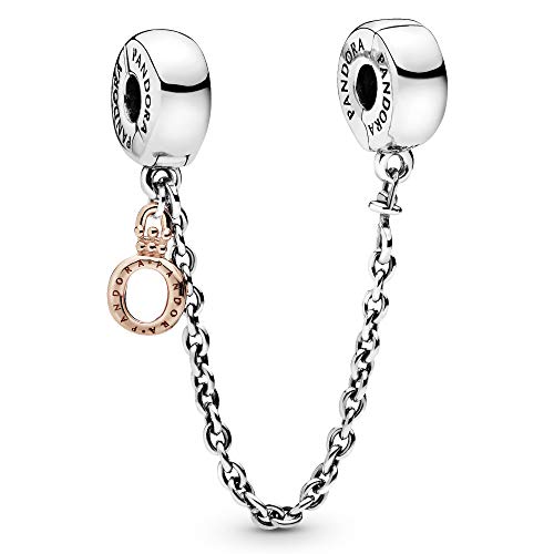 Dangling Crown O Safety Chain Charm - Compatible with Moments - Gift for Her - Made with Pandora Rose & Sterling Silver - with Gift Box - Image 3