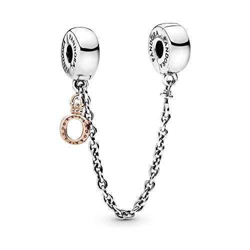 Dangling Crown O Safety Chain Charm - Compatible with Moments - Gift for Her - Made with Pandora Rose & Sterling Silver - with Gift Box - Image 6