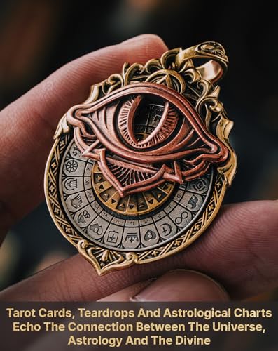 Tarot Vision Pendant - All-Seeing Eye Necklace, Tarot Card Symbol Pendant, Mystic Divination Jewelry, Spiritual Guidance, Fate Insights, Smooth Rotation (Brass & Copper & White Bronze) - Image 3